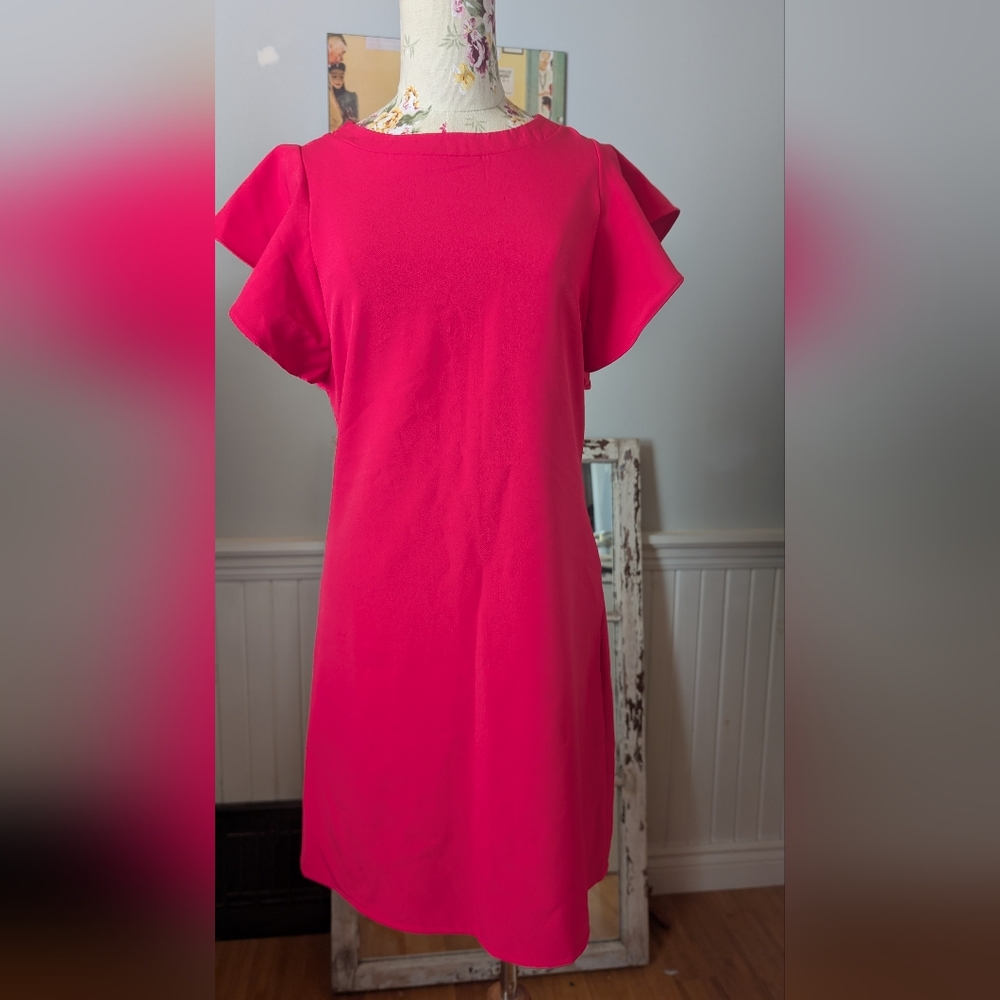 Trendyol elegant Pink Flutter Sleeve‎ Dress